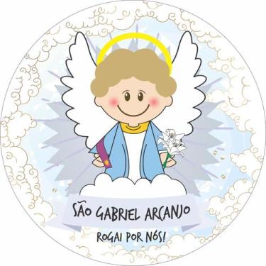 Imagem de Painel de Tecido Sublimado Redondo Santinhos Católicos São Gabriel Arc