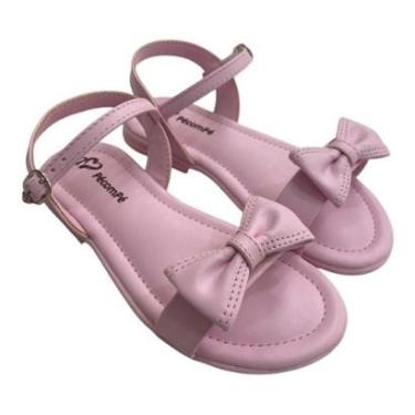 Imagem de Sandalia Rasteira Infantil Menina Pe Com Pe Laço + Bolsa  800106 Rosa-Feminino
