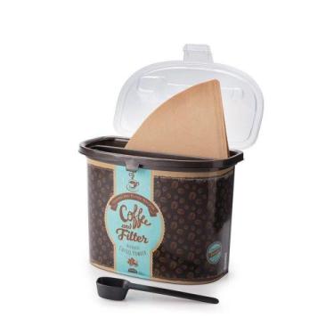 Imagem de Pote Café com Colher Porta Filtro Tampa Plástico 1,5 litros - Plasutil