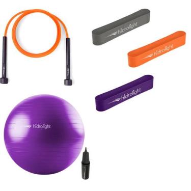 Imagem de kit Funcional C/ 3 Mini band corda bola pilates 65cm pilates - HIDROLI