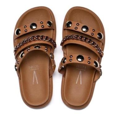 Imagem de Sandalia Papete Vizzano Feminina Tratorada Tiras Spike Macia-Feminino