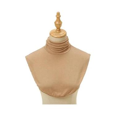 Imagem de Gola Falsa Feminina Preta De Modal Com Gola Alta, Macia, Elástica, Des