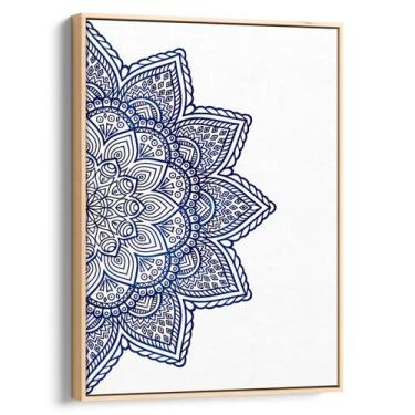 Imagem de Quadro Mandala - Flor Azul em Elegância Eterna - Mioquadros, 60x40 cm,