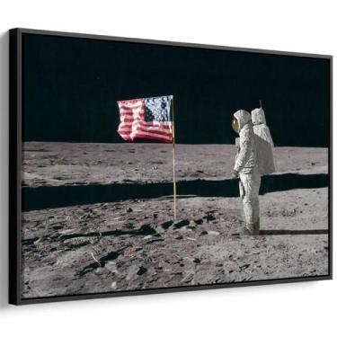 Imagem de Quadro decorativo Homem na lua - Art Canvas, 180 x 120 cm, Preto