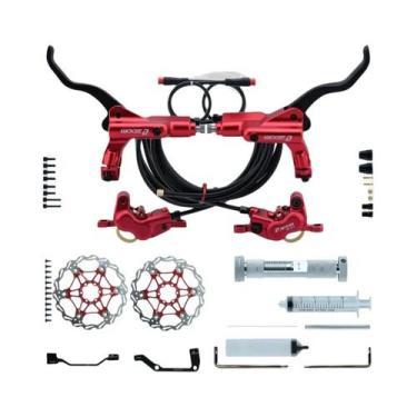 Imagem de Freio Hidráulico De Disco De 4 Pistões HB-876E Preto E Vermelho 160 18