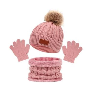 Imagem de Conjunto de Luvas, Cachecol e Gorro de Malha para Crianças - Com Bola 