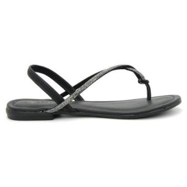 Imagem de Sandalia Via Uno 8590215 Brilho Rasteira Elastico Feminino-Feminino