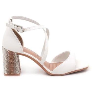 Imagem de Sandália Tanara Salto Bloco Pedrarias Feminino T8114-Feminino