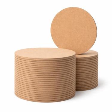 Imagem de Kit 100 Unidades Sousplat Supla Suplat 35 Cm Mdf Cru Base - Moveis C.