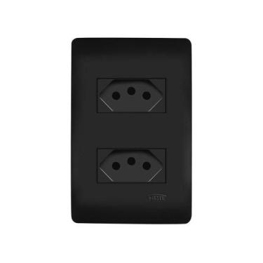 Imagem de Tomada Dupla Fame Habitat Black 2p+t 20a Com Placa 4x2 Preta - FAME BR