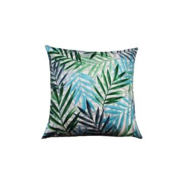 Imagem de Capa de Almofada 40x40 Tecido Veludo Estampa Floral Nallu Decor, Verde