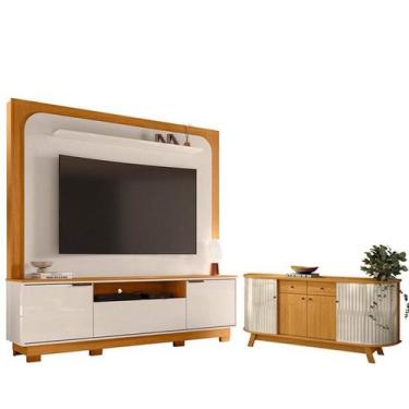 Imagem de Estante Home Theater Nilo com Pés com Aparador para Sala Buffet Mônaco