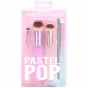 Imagem de Real Techniques Pastel Pop Plumped Up Kit - 3 Pincéis para o Rosto + 1 Espátula de Maquiagem Kit-Feminino