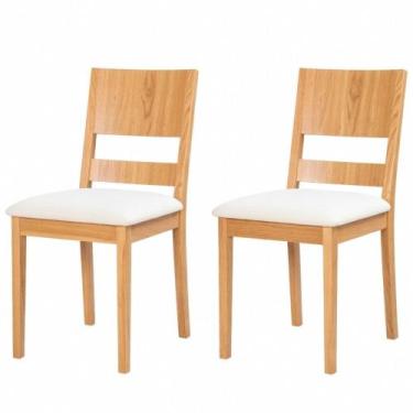 Imagem de Jogo 2 Cadeiras Linho Adelaide Madeira Maciça Cozinha Talento Móveis, 