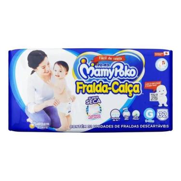 Imagem de Fraldas MamyPoko Super Seca Calça G com 32 unidades