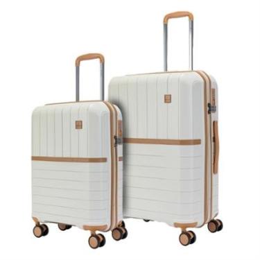 Imagem de Kit 2 Malas Viagem Bordo TSA Cadeado Codificado Rodinhas 360 Original Branco Moderna-Un...