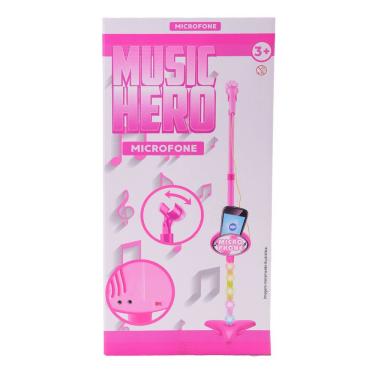 Imagem de Microfone Com Pedestal - Music Hero - Com Luz E Som - St Import