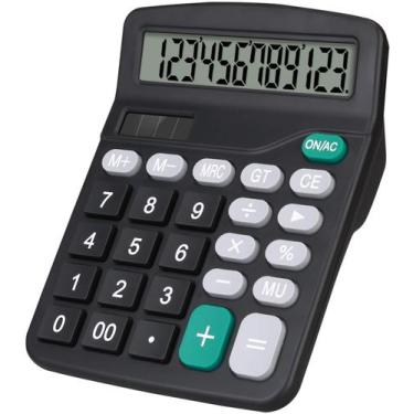 Imagem de Calculadora HUTUDD de 12 dígitos com LCD grande e dupla alimentação, p