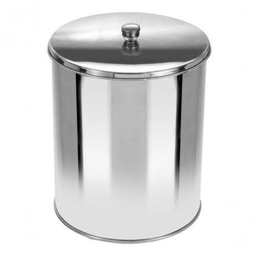 Imagem de Lixeira Inox com Tampa 5L Aço Inox Abertura Manual Resistente para Cozinha e Banheiro Inox