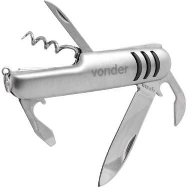 Imagem de Canivete Vonder Aço Inox 150 Mm Com Abridor De Latas Garrafas E Saca-r