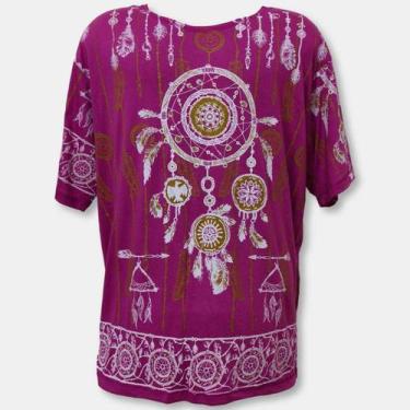 Imagem de Camiseta Indiana Masculina Bata Malha Fria Tamanho EXG - - Sarat Moda 