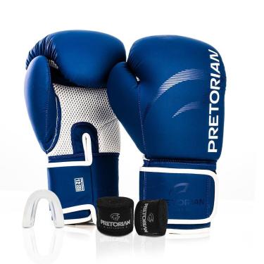 Imagem de Kit Luva Boxe Muay Thai Fx2 Bandagem Protetor Bucal Pretorian - Treino Sparring 10oz 12...