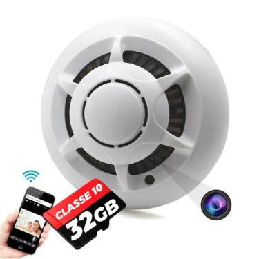 Imagem de Micro Câmera Escondida Sensor Detector De Fumaça Wifi Fullhd + Cartão 