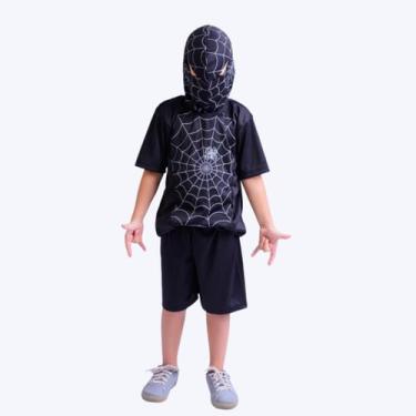 Imagem de Fantasia Homem-Aranha Preto Infantil Menino Muvile 5362, Preto, 4