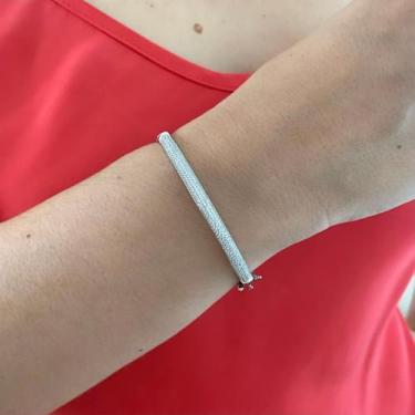 Imagem de Bracelete De Prata Luxo Cravejado 5 Fileiras - Bia Joias Contemporânea