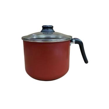 Imagem de Caneco 16cm Vermelho 2,3L com Tampa de VidroLinha Premium J4TECH Alumí