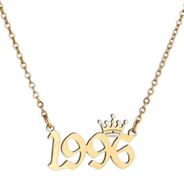 Imagem de Colar Solange Vale Tudo 1996 Novela Ano Nascimento com Coroa Aço Inox 