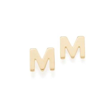 Imagem de Brinco folheado a ouro letras Letra m 526306 Rommanel, Letra m
