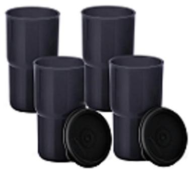 Imagem de Tupperware copo colors com tampa hermética preto 350 ml original.