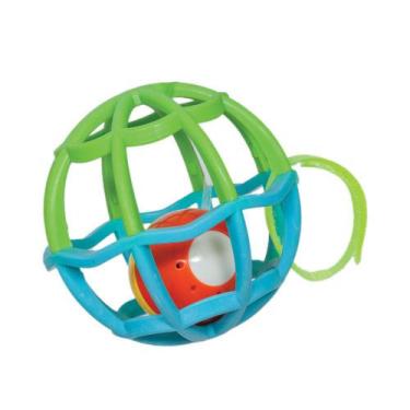Imagem de Chocalho Baby Ball Luz e Som Buba Azul Bolinha Maleável