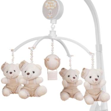 Imagem de Mobile Para Berço Musical Giratório Urso Boina Bege - Le-Leão Artigos 