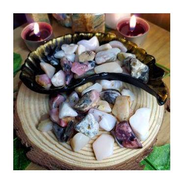 Imagem de Kit 12 Pedras Opala Rosa 1 a 3cm - Intuição e Medinuidade - Pedra Natu