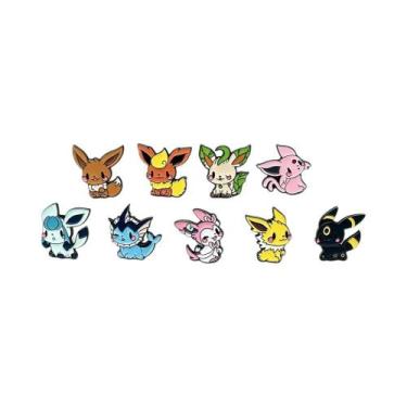 Imagem de Conjunto De Broches Eevee Anime Elf Com 9 Peças, Pins De Esmalte E Emb