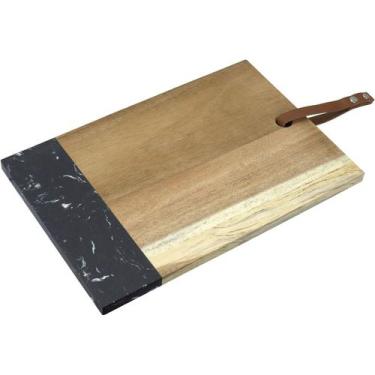 Imagem de Tábua de Corte Home&Co 1x30x15cm Madeira Natural para Cozinha Armazena