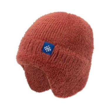 Imagem de Gorro Feminino De Inverno Com Abas Para as Orelhas Em Pelúcia Sintétic