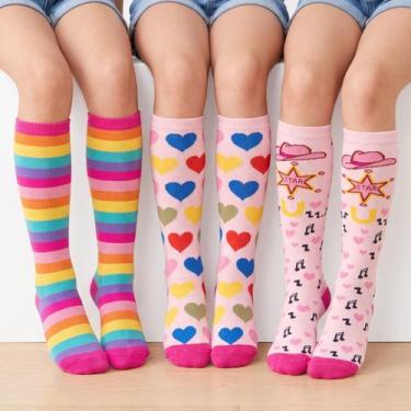 Imagem de Kit 3 Meia galochita infantil menina colorida para galocha infantil ca