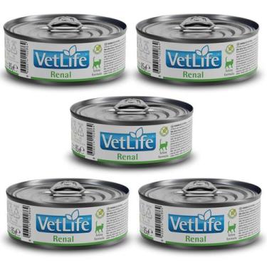 Imagem de Kit c/ 5 Vet Life Renal Ração Úmida p/ Gatos 85g