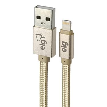 Imagem de Cabo Lightning Flat Em Tecido Trançado Nylon Reforçado Sincronização / Recarga - 1M - Dourado - L810Bg, Elg, L810Bg, Dourado