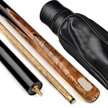 Imagem de LIUHD Tacos de bilhar de bilhar, ferramenta de bilhar de entretenimento Snooker conjunto de taco de sinuca 3/4, caixa de tacos de bilhar, fácil de armazenar em ambientes internos e externos, para sala de jogos, bar de bilhar, F, 9,5 mm