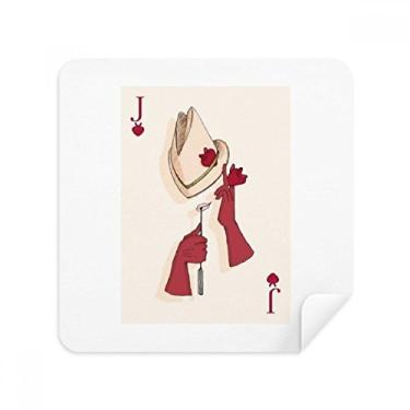 Imagem de Baralho Baralho Coração J Padrão Óculos Pano Limpador de Tela Tecido Camurça Pacote com 2