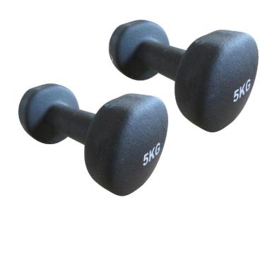 Imagem de Kit 2 Halteres em Ferro Fundido Revestido com Neoprene 5kg - Preto