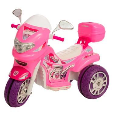 Imagem de Moto Eletrica Infantil Sprint Turbo Biemme Rosa Pink 12V com Capacete 