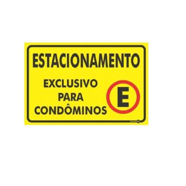 Imagem de Placa de Sinalização Plástico 20x30cm Estacionamento Condôminos 