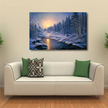 Imagem de Quadro decorativo Natureza Paisagem Pássaro com Tela em Teci