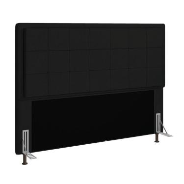 Imagem de Cabeceira Onix Cama Box Queen 160cm Suede Preto