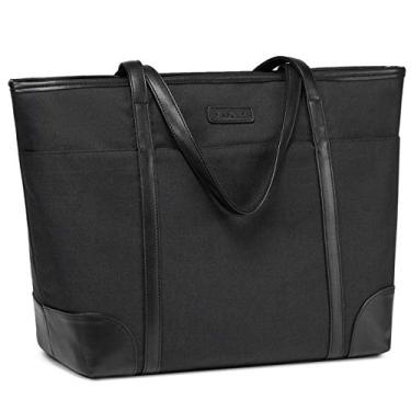 Imagem de Bolsa para Laptop para Mulher, VASCHY 15,6-17 Polegadas Leve Resistente à água para Viagem, Trabalho, Sacola de Professor com Alça de Bagagem,Preto